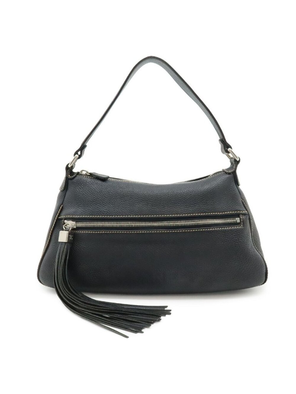 Chanel Logo Shoulder Bag Fringe Tassel